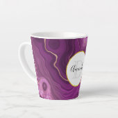 Tasse Latte Améthyste Violet Et Monogramme D'Agate Abstrait Or (Angle gauche)