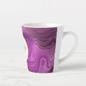Tasse Latte Améthyste Violet Et Monogramme D'Agate Abstrait Or (Droite)
