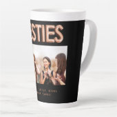 Tasse Latte Amis besties noir photo rose or (Angle droit)