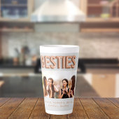 Tasse Latte Amis besties photo rose or argent BFF