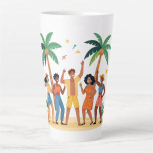 Tasse Latte Amis de la fête tropicale de plage Célébration d'é