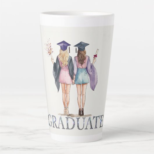 Tasse Latte Amis diplômés (Devant)