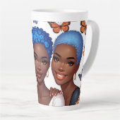 Tasse Latte Amitié et mots (Angle droit)