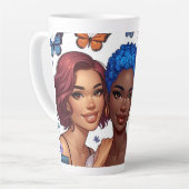 Tasse Latte Amitié et mots (Angle gauche)