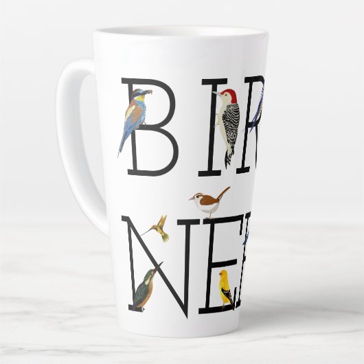 Tasse Latte Amortissement Nerd d'oiseaux deux (Angle gauche)