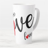 Tasse Latte Amour Amour Amour Coeurs (Angle droit)