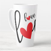 Tasse Latte Amour Amour Amour Coeurs (Angle gauche)