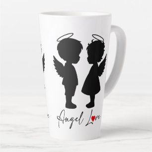 Tasse Latte Amour Ange – Conception de Couple Ange Mignon