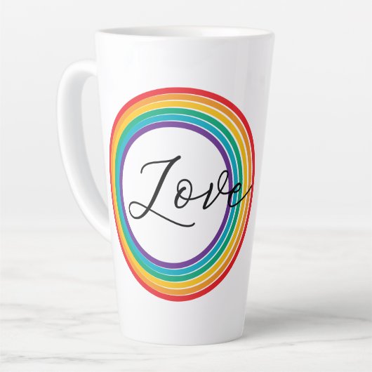 Tasse Latte Amour arc-en-ciel (Angle gauche)