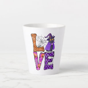 Tasse Latte Amour - Chat noir sorcière