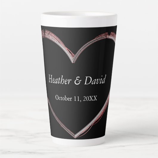 Tasse Latte Amour Coeur Attractif Charming Mariage (Devant)