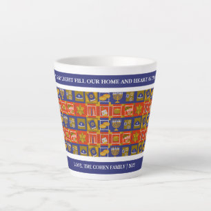 Tasse Latte Amour et lumière Famille Hanoukka simple