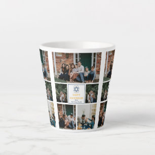 Tasse Latte Amour et lumière Hanoukka famille photo collage