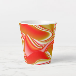 Tasse Latte Amour et Or Abstrait 3D Rainbowart