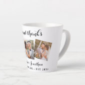 Tasse Latte Amour & Merci Elegant 3 Photo Bride Mariage de cha (Angle droit)