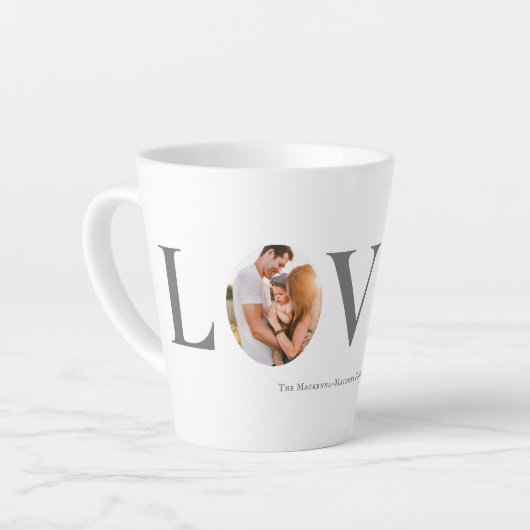 Tasse Latte Amour Moderne Aquarelle Coeurs Valentines Jour Pho (Angle gauche)