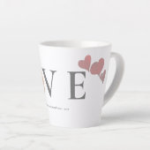 Tasse Latte Amour Moderne Aquarelle Coeurs Valentines Jour Pho (Angle droit)