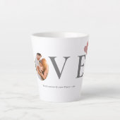 Tasse Latte Amour Moderne Aquarelle Coeurs Valentines Jour Pho (Devant)