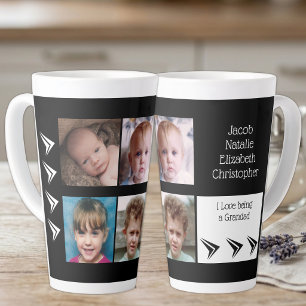 Tasse Latte Amour noir blanc être un grand-père avec des photo