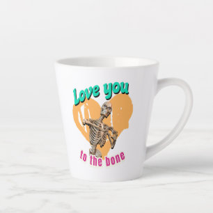 Tasse Latte Amour pour toi jusqu'à l'os Humour de squelette