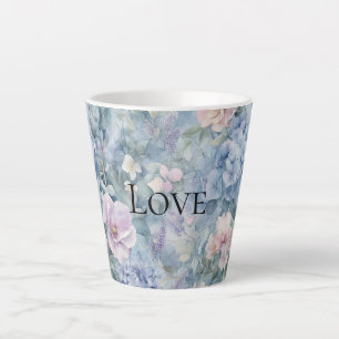 Tasse Latte Amour romantique rose violet floral