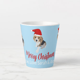 Tasse Latte Amoureux de les chiens XMAS NOËL SANTA HAT BEAGLE 