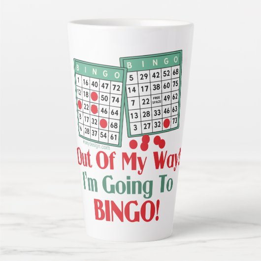 Tasse Latte Amoureux du Bingo Dire drôle (Devant)