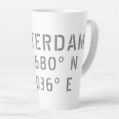 Tasse Latte Amsterdam Latitude Longitude (Angle droit)