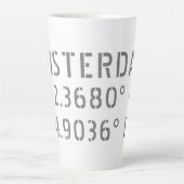 Tasse Latte Amsterdam Latitude Longitude (Devant)