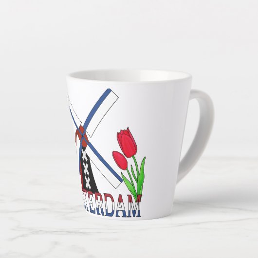 Tasse Latte Amsterdam Pays-Bas (Angle droit)