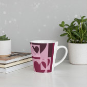 Tasse Latte Amusant Géométrique Moderne Rose doux, Vin Rouge C