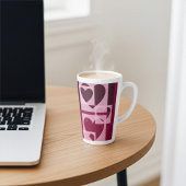 Tasse Latte Amusant Géométrique Moderne Rose doux, Vin Rouge C