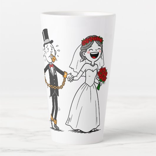 Tasse Latte Amusant mariage heureux (Devant)