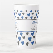 Tasse Latte Amusant, Motivationnel moderne Cute Blue, Grey Hea (Devant)