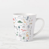 Tasse Latte Amusant Pastel Dinosaur Motif de scène (Droite)