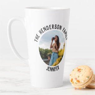 Tasse Latte Amusants Simple Photo Famille Boissons Commande Bl