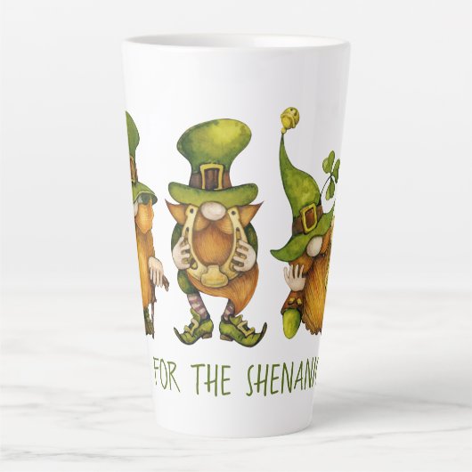 Tasse Latte Amusements de lutins irlandais pour la Saint-Patri (Devant)
