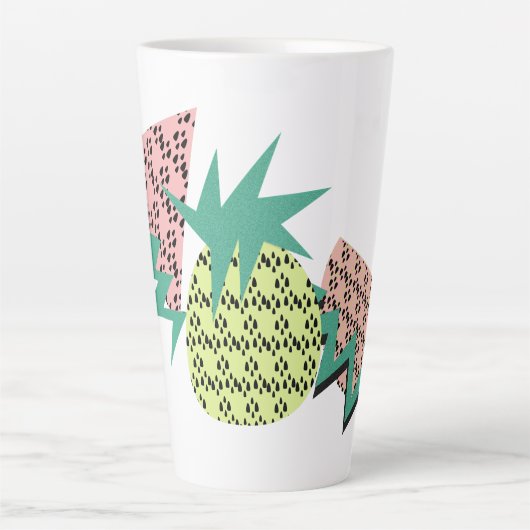 Tasse Latte Ananas Pastèque Abstrait (Devant)