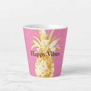 Tasse Latte Ananas rose jaune or