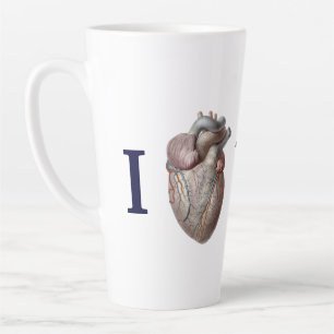 Tasse Latte Anatomie humaine vintage, Je Coeur Vous Aime