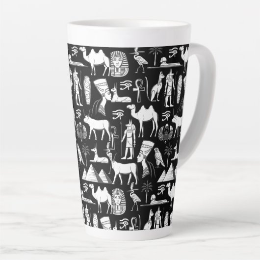 Tasse Latte Ancient Egypt Hieroglyphic Symbol Pattern      (Angle droit)