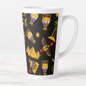 Tasse Latte Ancient  Egyptian Hieroglyphic Pattern Background  (Droite)