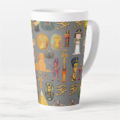 Tasse Latte Ancient Egyptian Hieroglyphic -Pattern Pharaoh (Angle droit)
