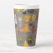 Tasse Latte Ancient Egyptian Hieroglyphic -Pattern Pharaoh  (Devant)