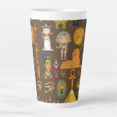 Tasse Latte Ancient Egyptian Hieroglyphic -Pattern Symbol  (Devant)