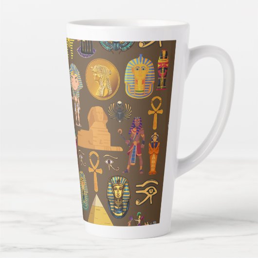 Tasse Latte Ancient Egyptian Hieroglyphic -Pattern Symbol  (Droite)
