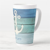 Tasse Latte Ancre en bois bleu bleu marine (Angle droit)