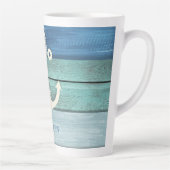 Tasse Latte Ancre en bois bleu bleu marine (Droite)