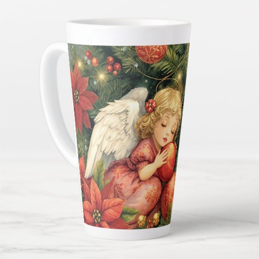 Tasse Latte Ange de Noël (Angle gauche)