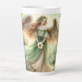 Tasse Latte Ange Sérénité Trèfle (Devant)